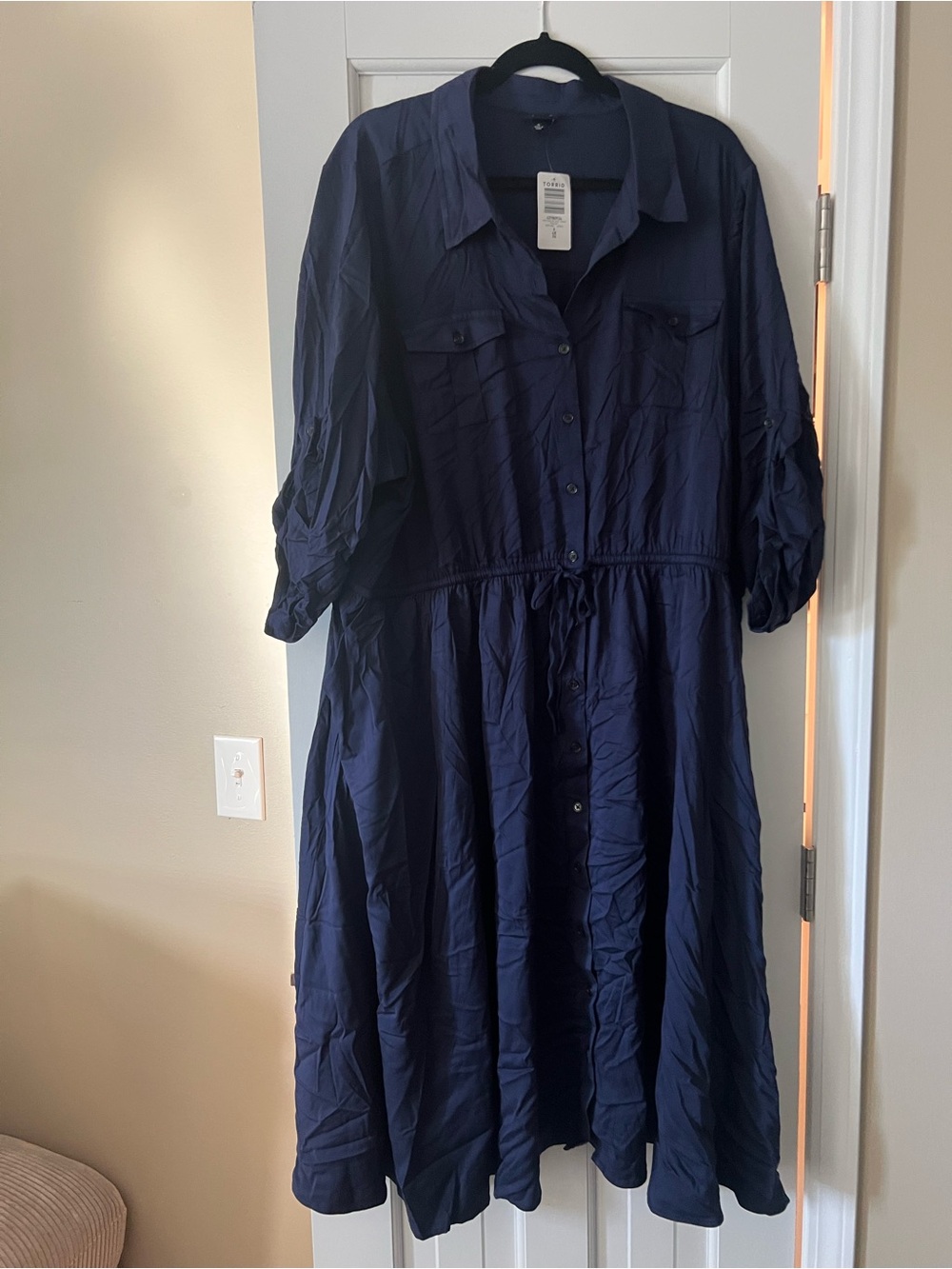 torrid Navy Blue Midi Shirt Dress